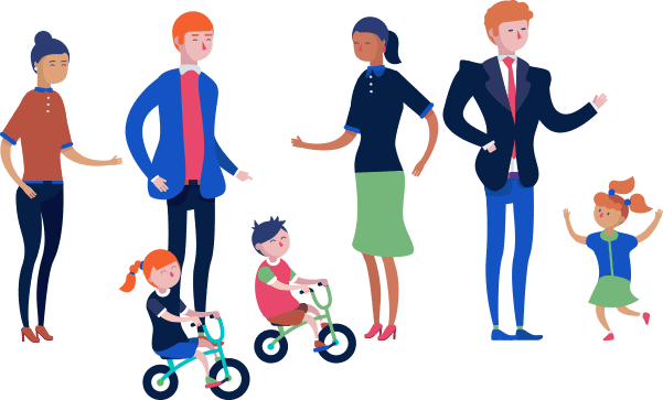 Coparents with children